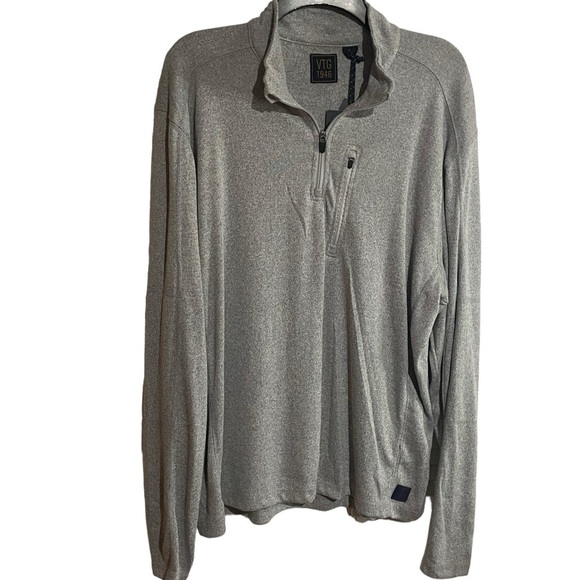 Vintage 1946 "Space Dye" 1/4 Zip Pullover Light Grey - Picture 5 of 7